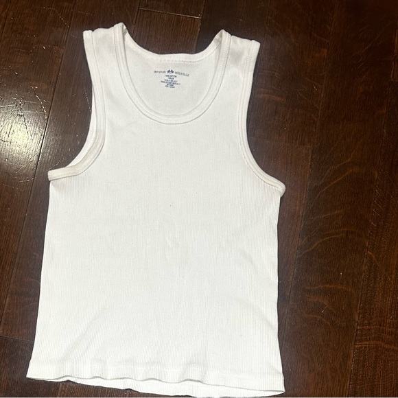 brandy melville ribbed white tee - Picture 1 of 2